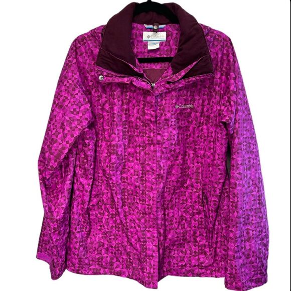 Columbia Womens Outer West Interchange Jacket Bright Plum Print Large - Picture 2 of 15
